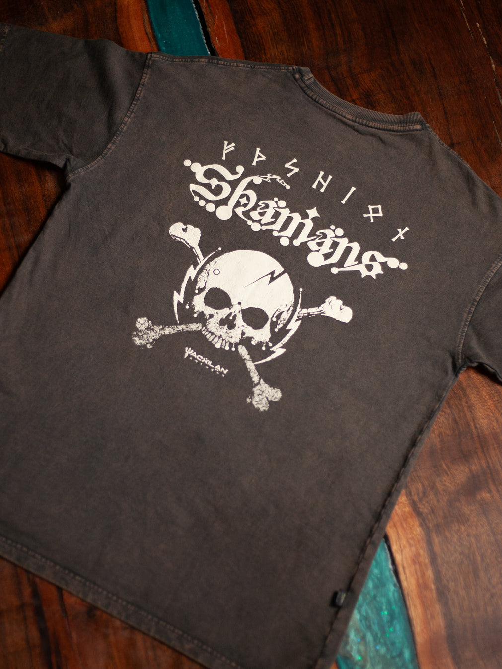 T-Shirt Oversized Men / french Teri Acidwash - Wood SHAMANS
